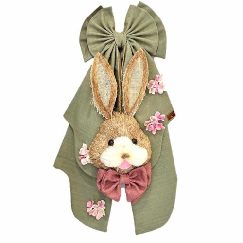 Alternative view of Madame Fioccò Fiocco Fiaba di Primavera verde con coniglio h80
