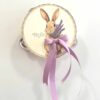 Madame Fioccò Tamburello 13 cm coniglietto con fiocco lilla