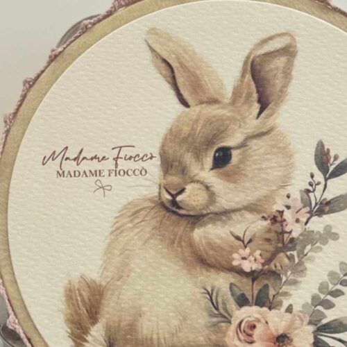 Alternative view of Madame Fioccò Tamburello 13 cm coniglio nappa avorio Sognatore