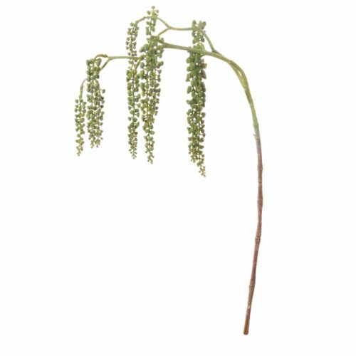 Ramo artificiale Nuvole di Stoffa meliloto verde scuro con grappoli pendenti e stelo lungo, altezza 90 cm.