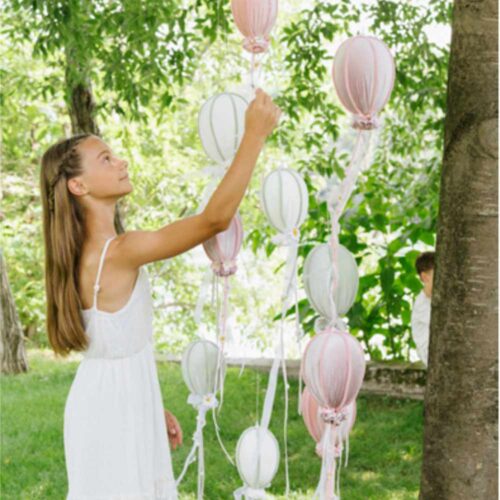 Alternative view of Nuvole di Stoffa Deco Mongolfiera Viola H 24 cm