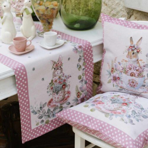 Alternative view of Nuvole di Stoffa Federa Piattino Rosa Jacquard 45x45