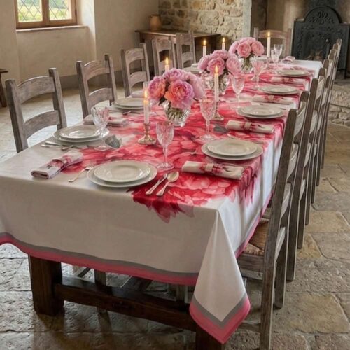 Clodette Tovaglia Peonie Bloom 12 posti 140x270 cm