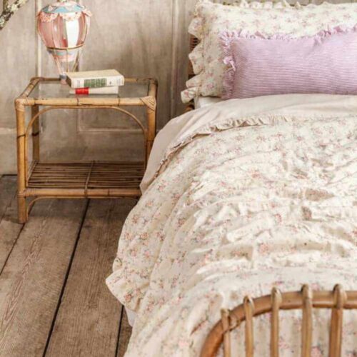 Blanc MariClò edredón individual Incanto Fiorito + funda de almohada