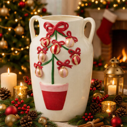 EDG Vaso Pino Decori Anfora H 30