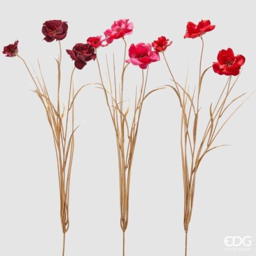 EDG Rosa silvestre con tallo dorado, rosal en mata, 75 - Flor artificial, Colección EDG 2026