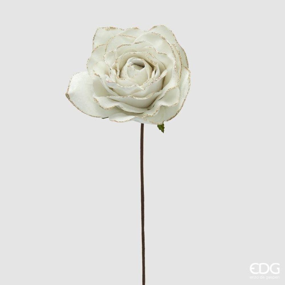EDG Rosa Velluto Ramo Avorio H 55