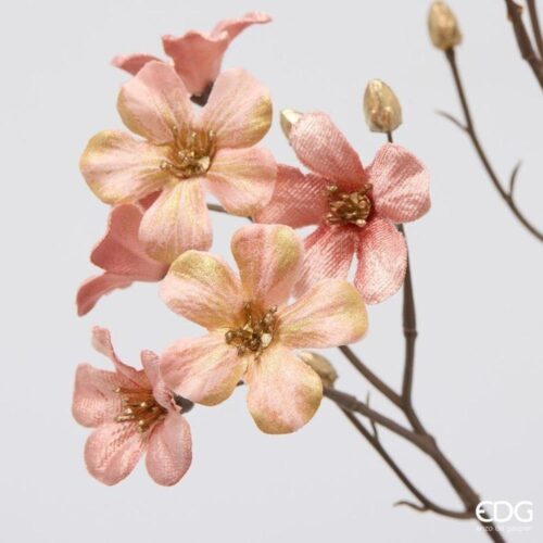 EDG Piombaggine Velluto Ramo Rosa Antico H 60 - immagine 3