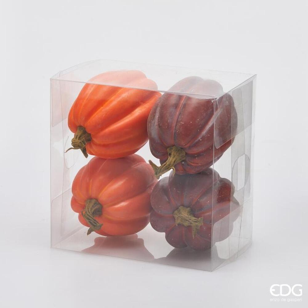 EDG Citrouille ovale orange-rouge H 12 - Lot de 4 pièces – Image 2