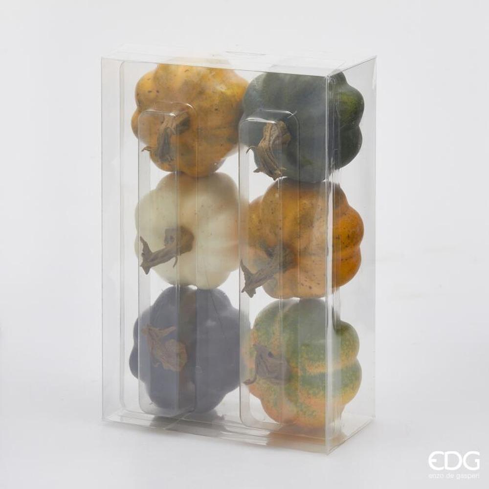 EDG Citrouille ronde jaune-verte H 8 - Lot de 6 pièces – Image 2