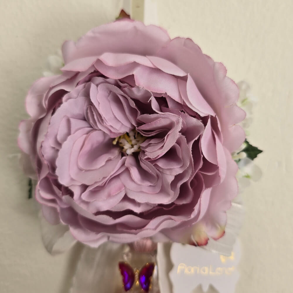 Fiori di Lena décoratif en nappa avec pivoine et hortensia avec papillon H 30 cm – Image 4