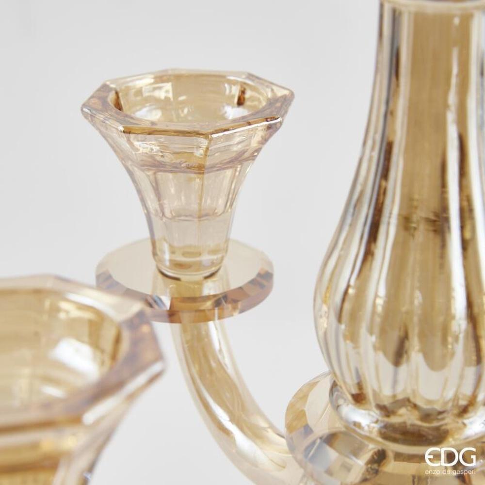 EDG Portacandela Crystal Sinuoso Ambra H 35 - immagine 2