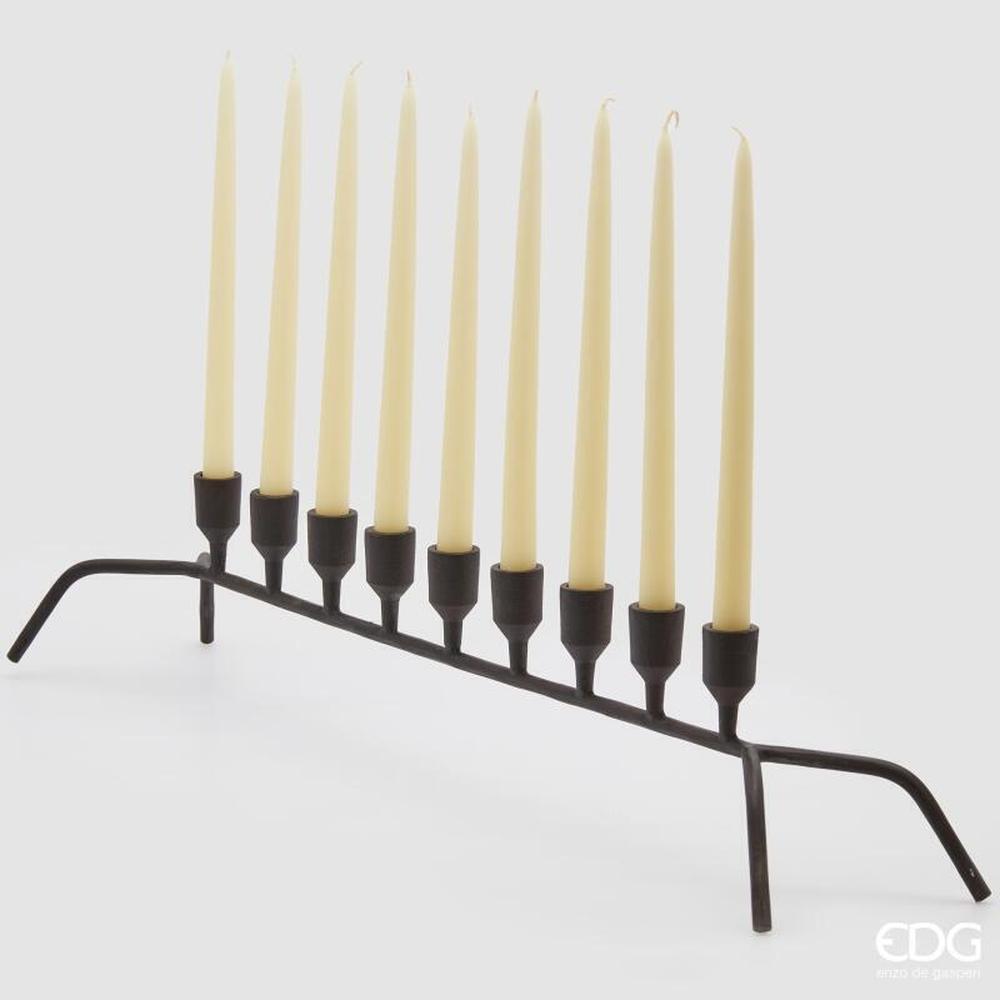 EDG Portacandela Stile Nero X9 H 14 L 80 - immagine 2