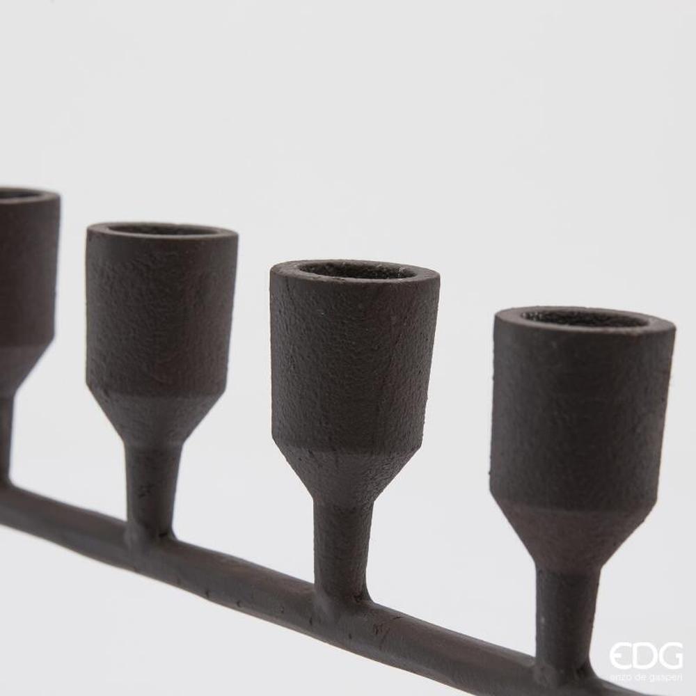 EDG Portacandela Stile Nero X9 H 14 L 80 - immagine 3
