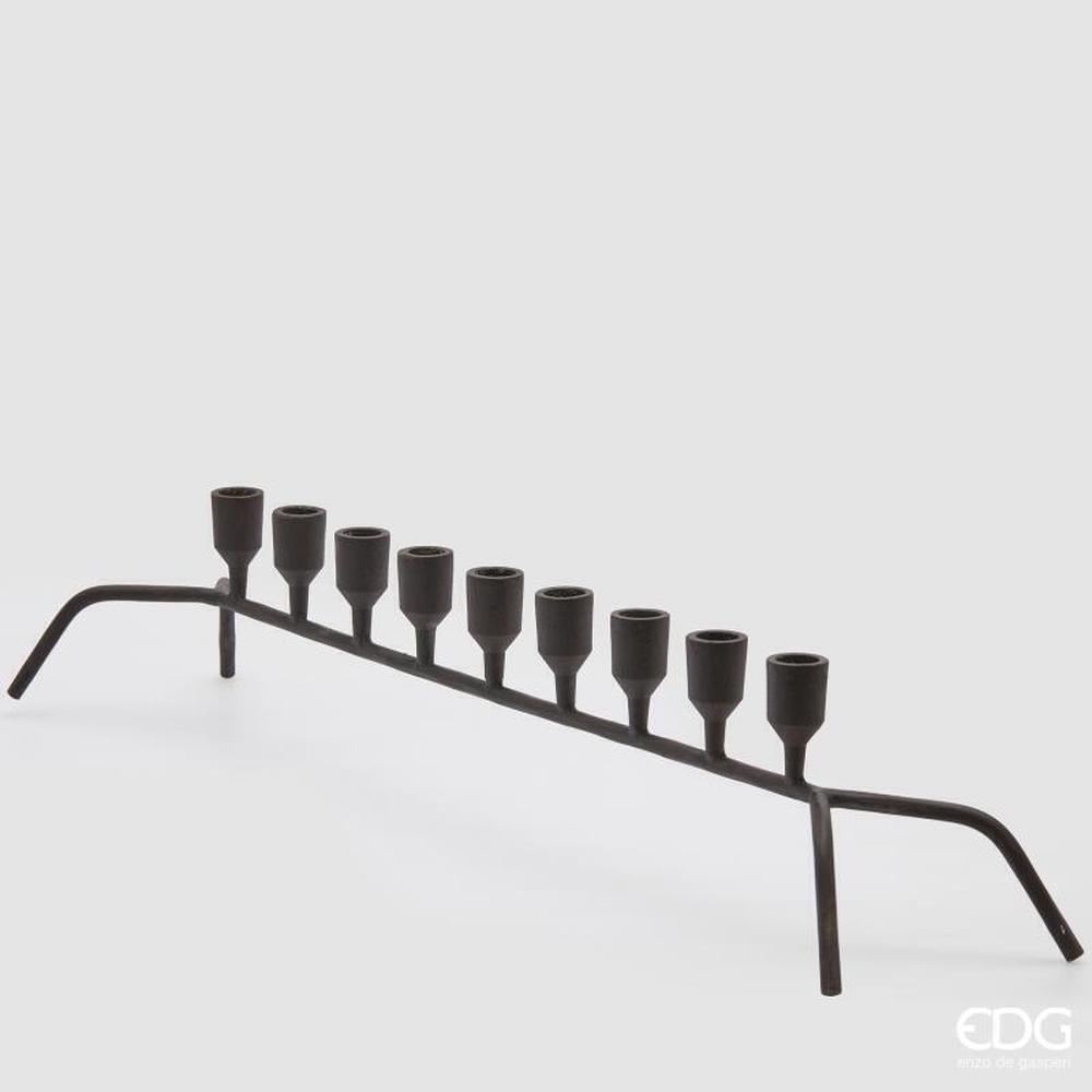 EDG Portacandela Stile Nero X9 H 14 L 80