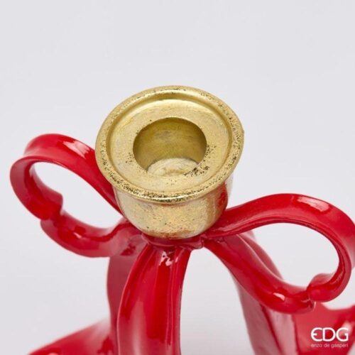 Alternative view of EDG Portacandela Fiocco Rosso Oro H 16