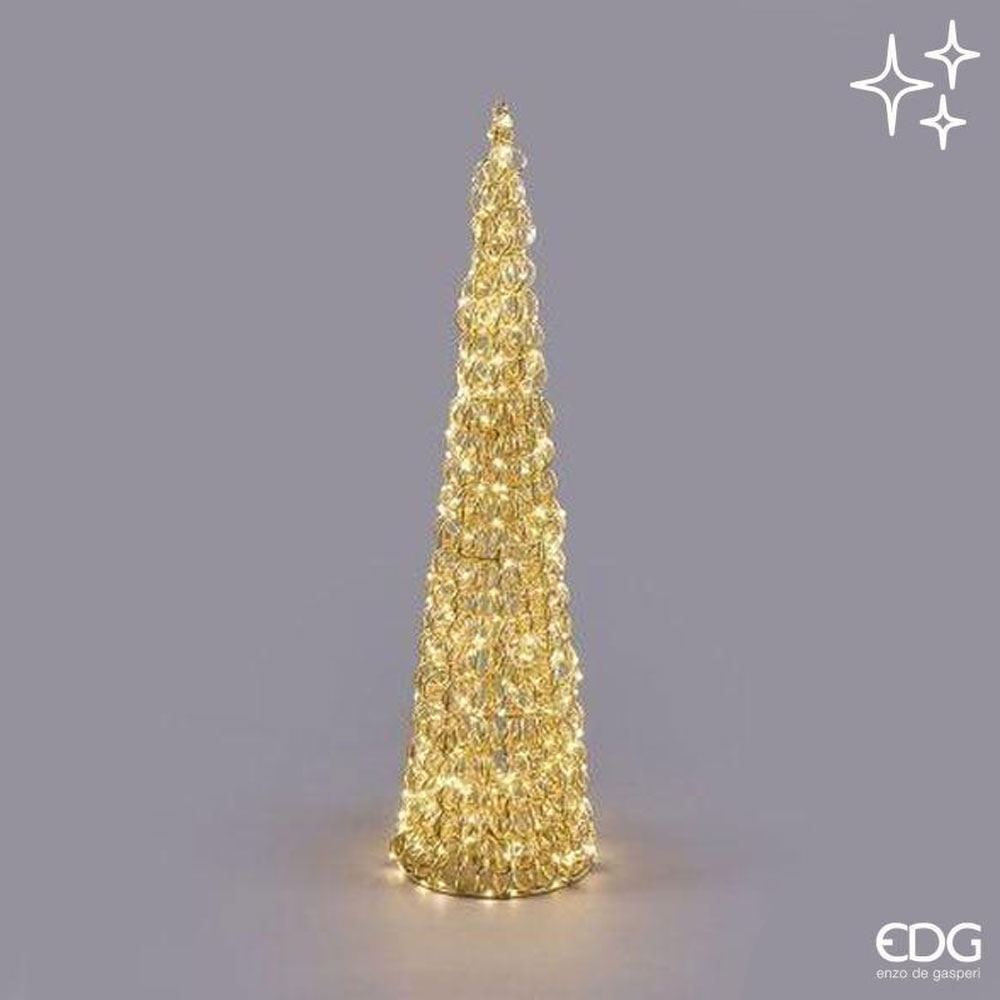 EDG Árbol LED rizado, cono dorado, 80 de altura - Imagen 3