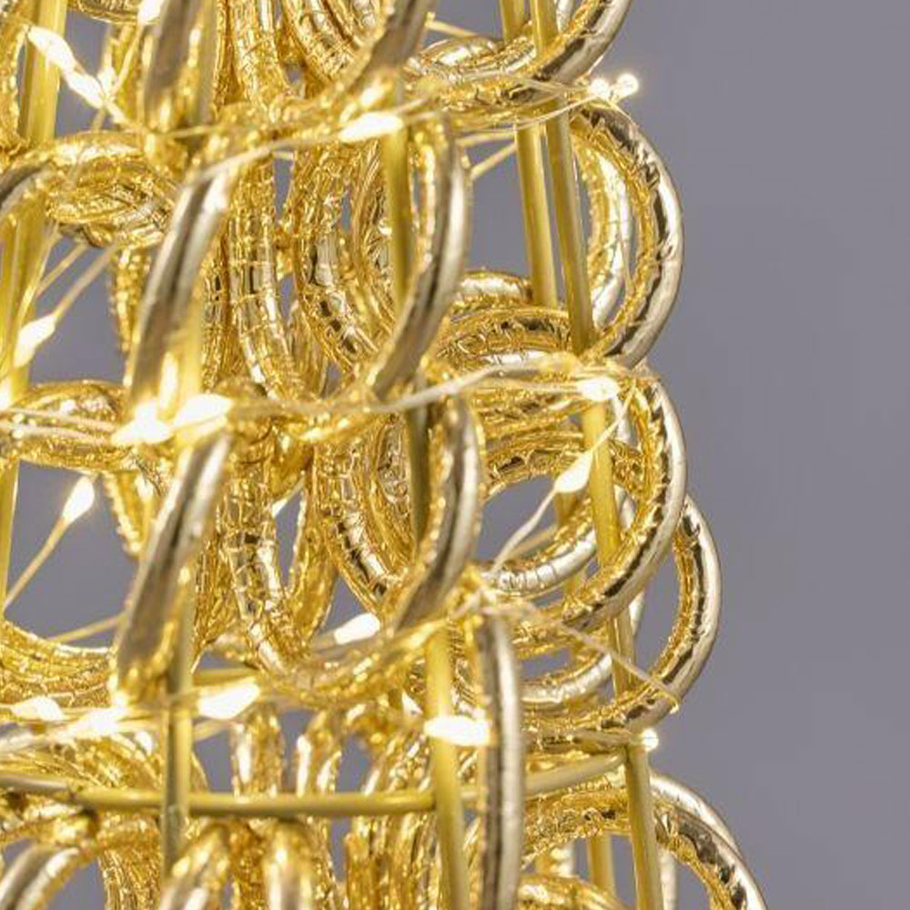 EDG Árbol LED rizado, cono dorado, 80 de altura - Imagen 2
