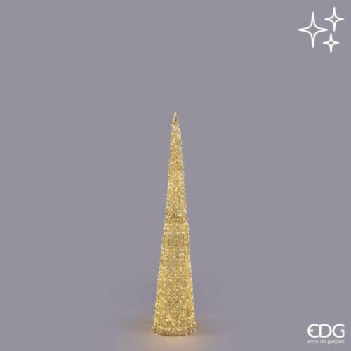 EDG Árbol LED rizado, cono dorado, 150 de altura - Imagen 3