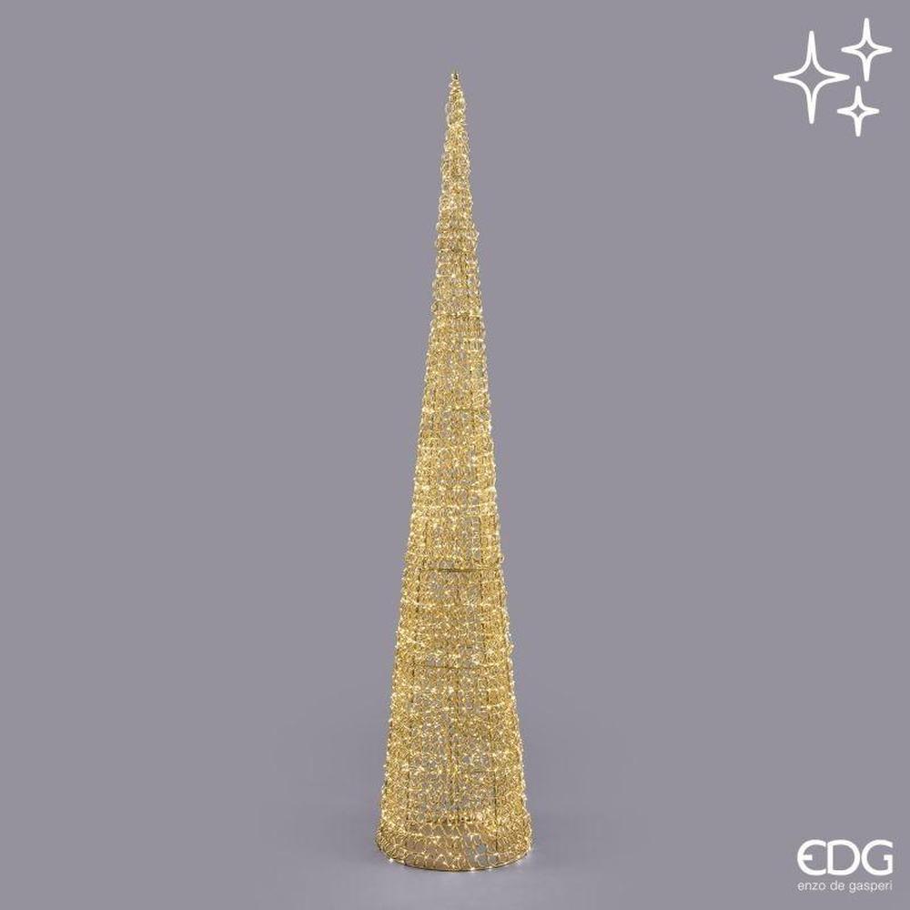 EDG Árbol LED rizado, cono dorado, 210 de altura - Imagen 3