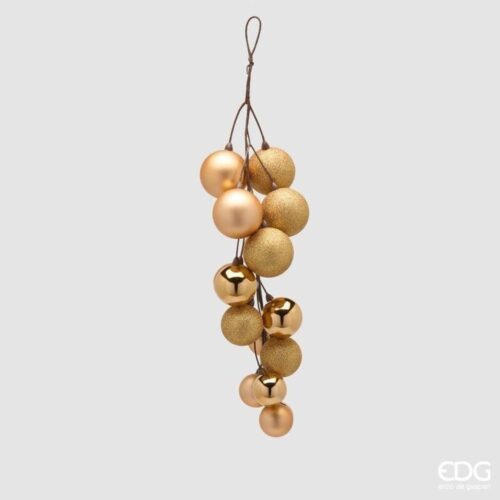 EDG Grappolo con Palline da Appendere Oro 16pz 47 CM