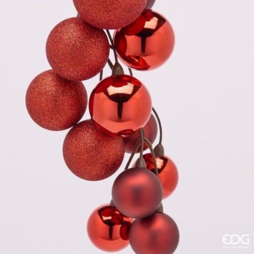 Alternative view of EDG Grappolo con Palline da Appendere Rosso 16pz 47 cm