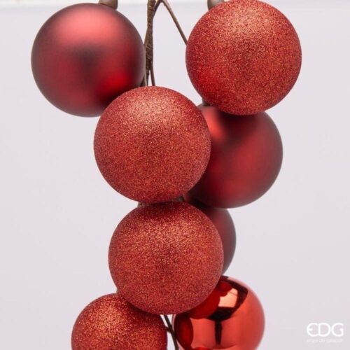 EDG Grappolo con Palline da Appendere Rosso 16pz 47 cm - immagine 3