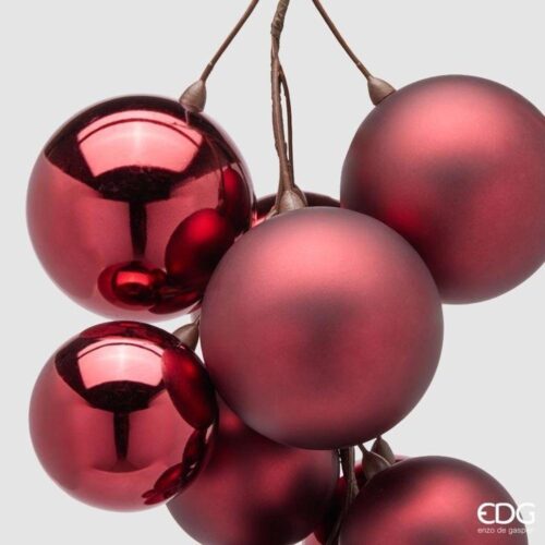Alternative view of EDG Grappolo con Palline da Appendere Bordeaux 15pz 45 cm