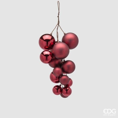 EDG Grappolo con Palline da Appendere Bordeaux 15pz 45 cm
