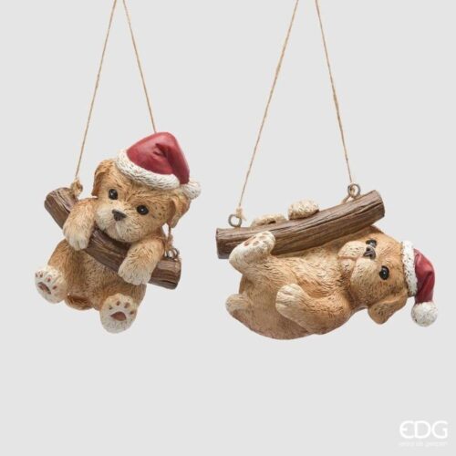 EDG Coppia Cagnolini Natalizii da Appendere H 8 - 2 Ass.