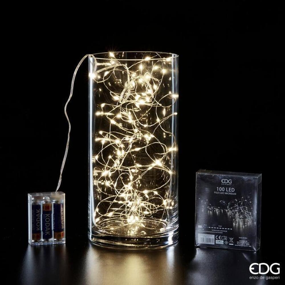 EDG Cuerda luminosa Microled 100 LED color marfil 7,4 m