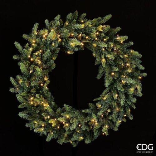EDG Corona Luxury LED 150 luces verdes, diámetro 80