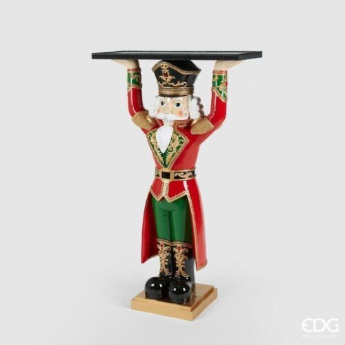 EDG Soldatino Decorativo con Vassoio Verde Rosso H 107