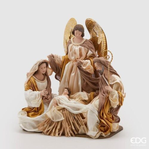 EDG Natività con Angelo Avorio Oro H 43