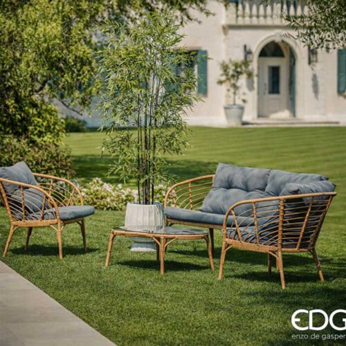 Set da giardino Willow 4 pezzi EDG Enzo De Gasperi - alluminio nocciola