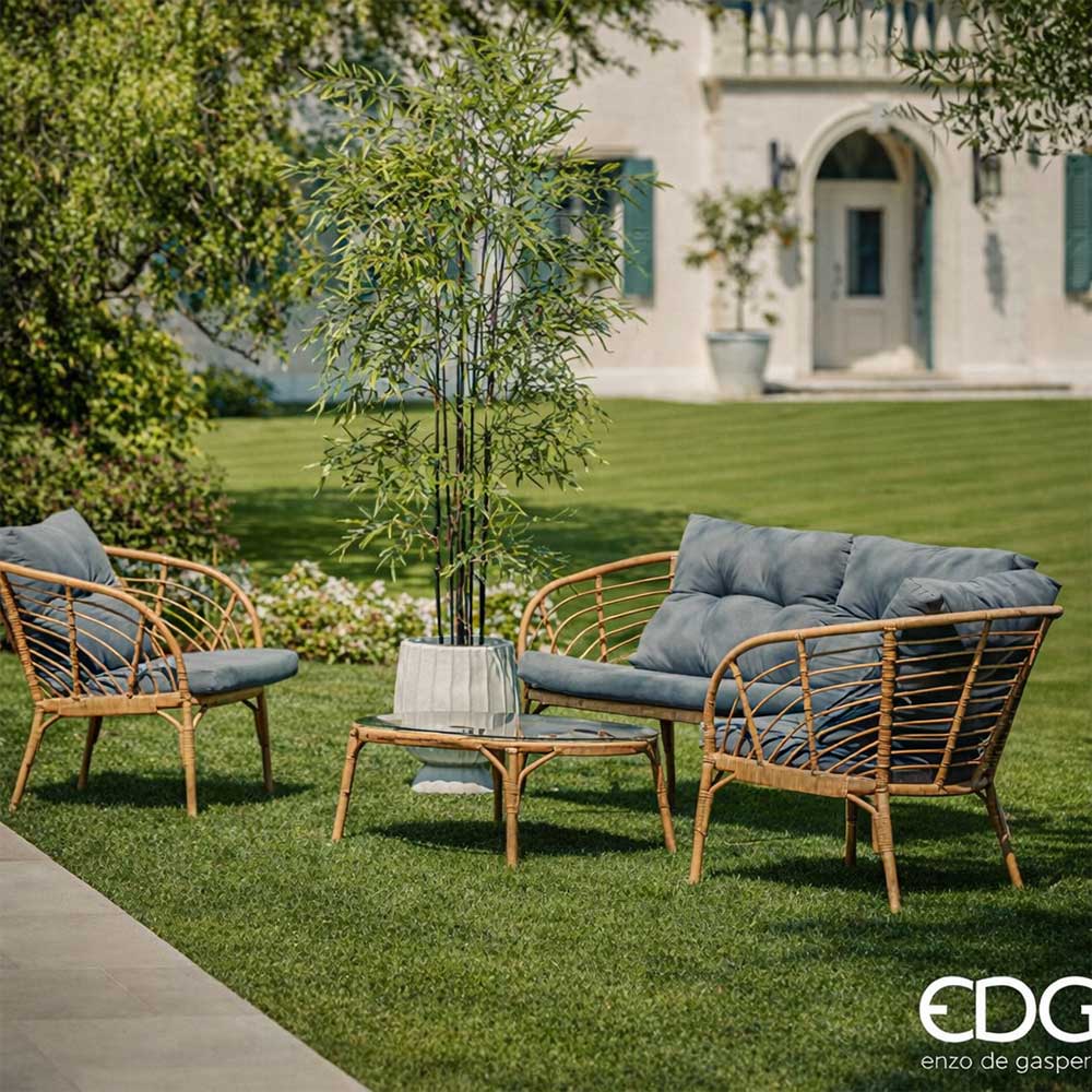 Set da giardino Willow 4 pezzi EDG Enzo De Gasperi - alluminio nocciola