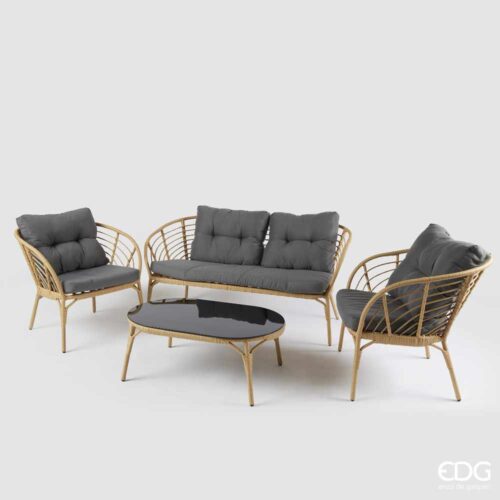 Set de jardín de 4 piezas Sauce EDG Enzo de Gasperi - aluminio avellana