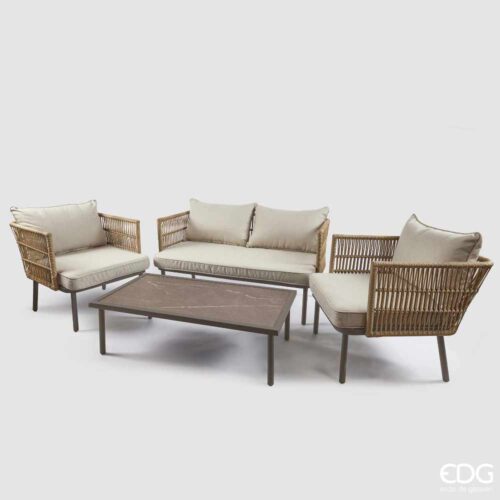 Alternative view of EDG Garden Set Stripes 4 Pieces - Noisette