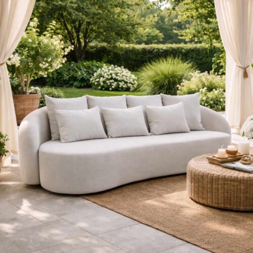 Canapé d'extérieur gris clair EDG