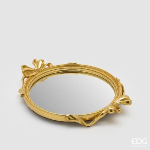 EDG Vassoio Decorativo Fiocchi Ovale Oro H 5 L 37