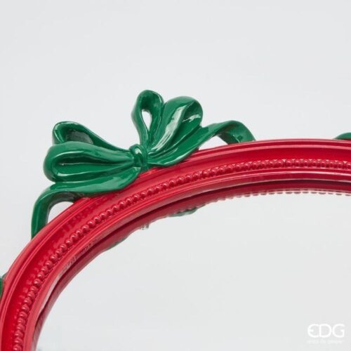 EDG Vassoio Decorativo Fiocchi Ovale Rosso Mix H 5 L 37 - immagine 2