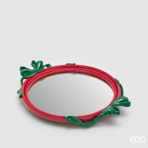 EDG Vassoio Decorativo Fiocchi Ovale Rosso Mix H 5 L 37