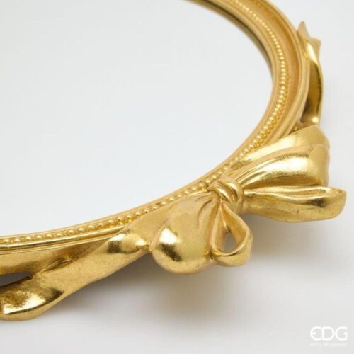 EDG Vassoio Decorativo Fiocchi Ovale Oro H 6 L 51 - immagine 3