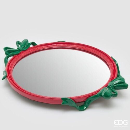 EDG Vassoio Decorativo Fiocchi Ovale Rosso Mix H 6 L 51