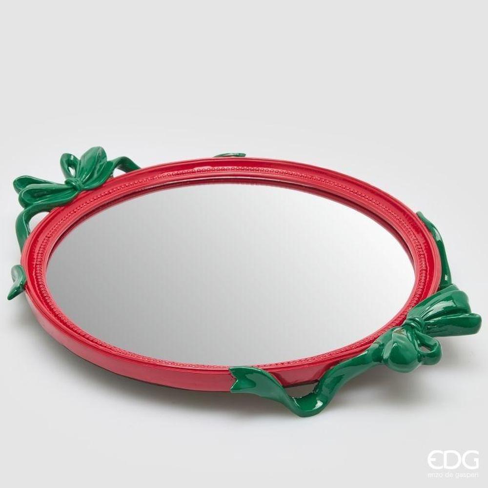 EDG Vassoio Decorativo Fiocchi Ovale Rosso Mix H 6 L 51