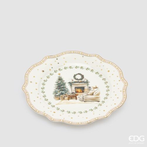 EDG Service de Table Cheminée Blanc Vert pour 6 personnes 24 Pcs – Image 4