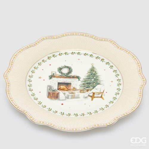EDG Service de Table Cheminée Blanc Vert pour 6 personnes 24 Pcs – Image 6