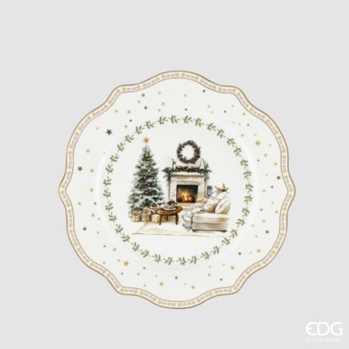 EDG Service de Table Cheminée Blanc Vert pour 6 personnes 24 Pcs – Image 10