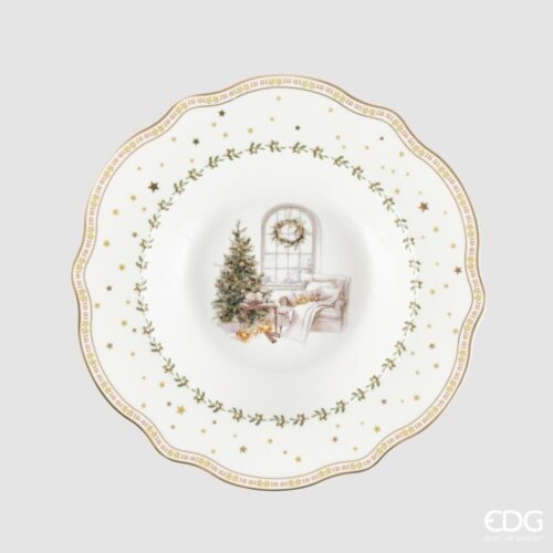 EDG Service de Table Cheminée Blanc Vert pour 6 personnes 24 Pcs – Image 11