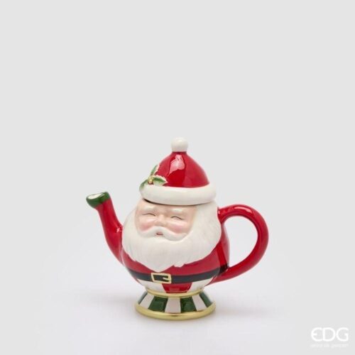 EDG Teiera Babbo Natale Bianco Rosso H 18